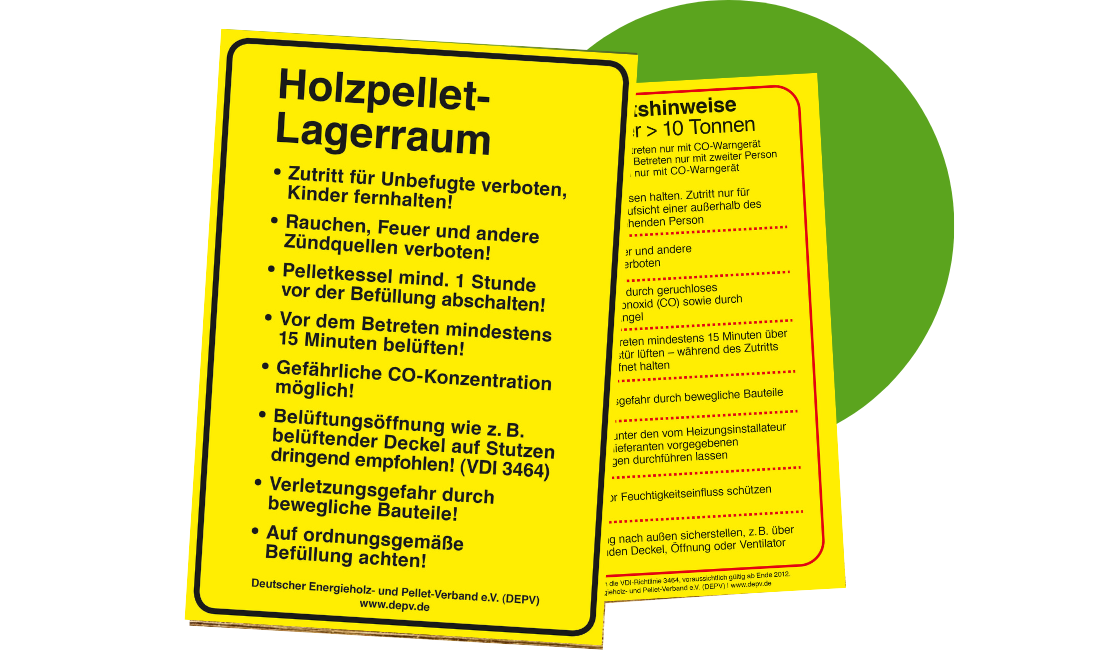 Hinweis für Holzpellets Lagerung