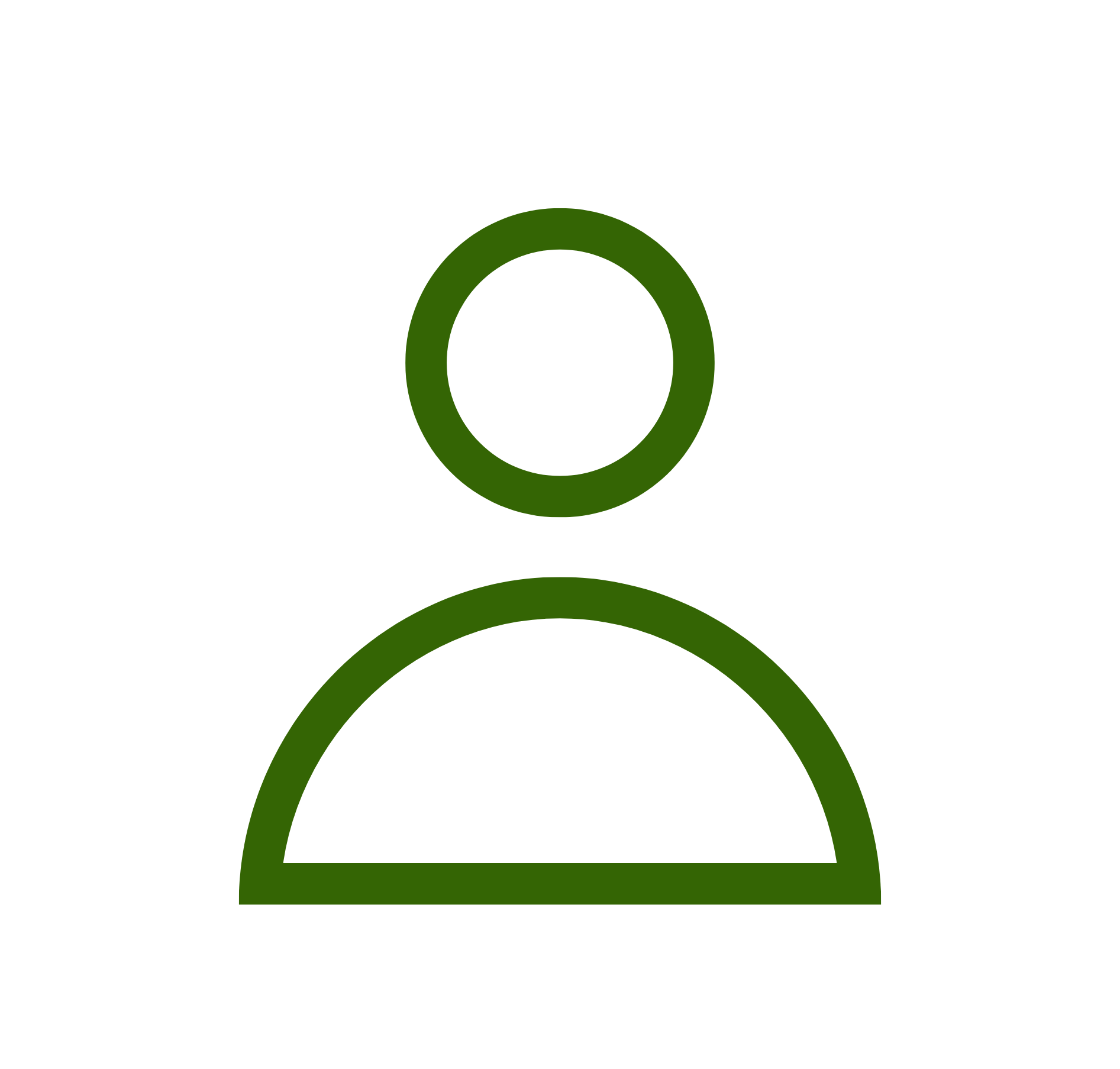 Symbolische Darstellung einer Person, runder Kokf und Oberkörper als Halbkreis