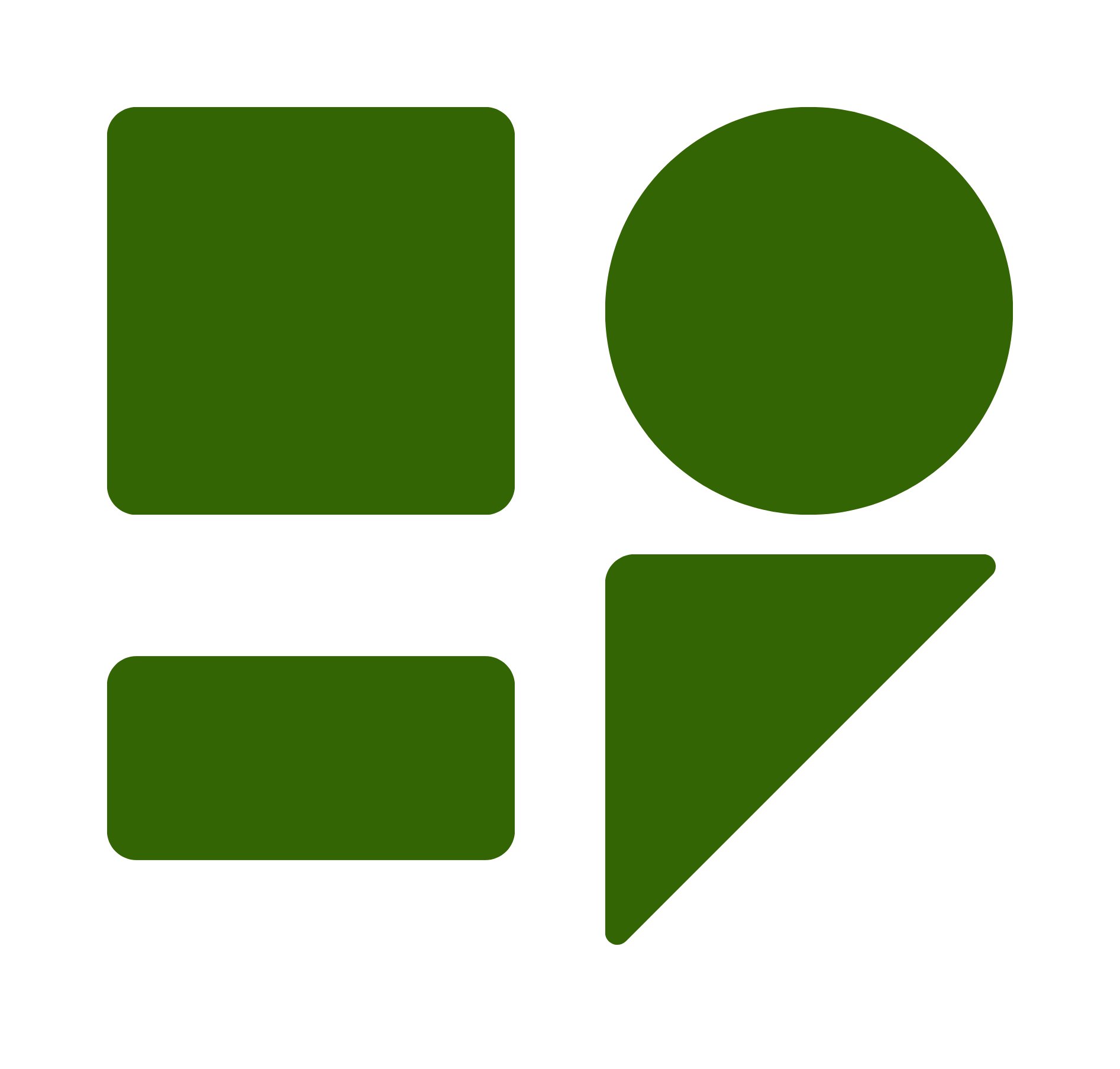 Grünes Icon mit verschiedenen Formen zur Darstellung einer großen Produktvielfalt.