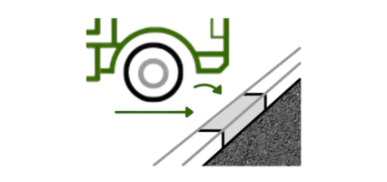 Darstellung eines LKWs und einer Bordsteinkante