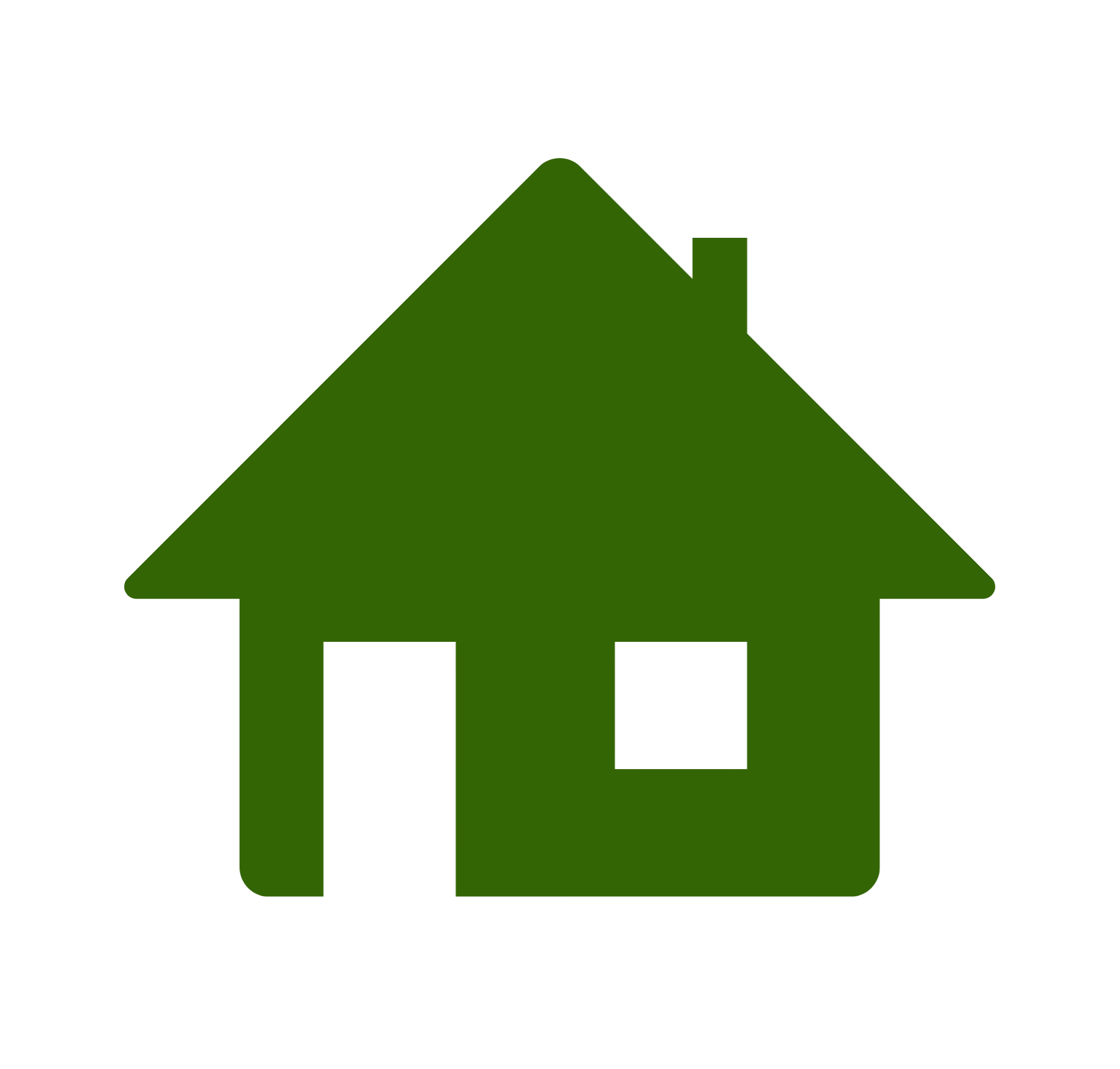 Grünes Haus-Icon als Hinweis auf Startseite oder Bereiche rund ums Zuhause.