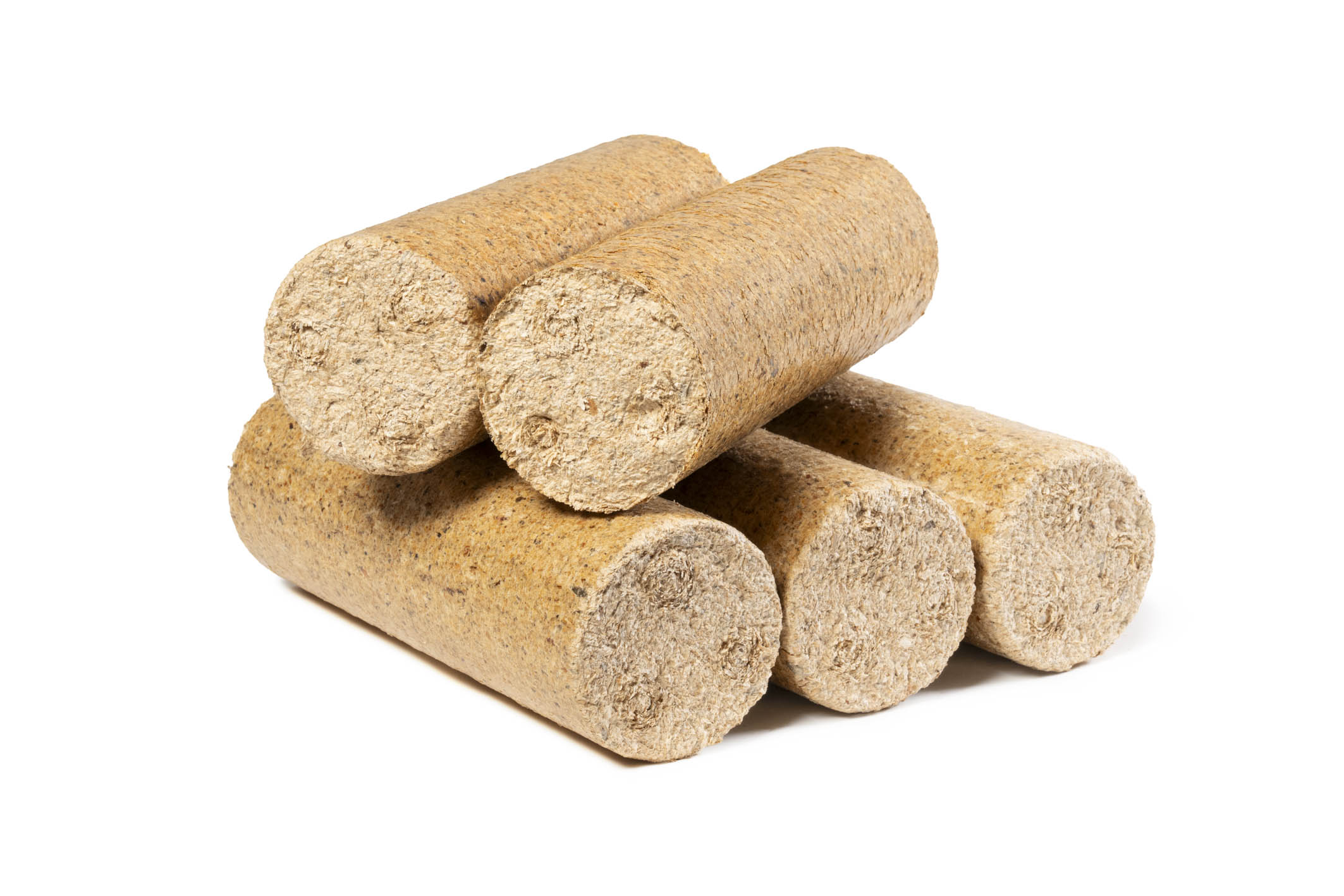 Freistellerbild Holzbriketts Rund