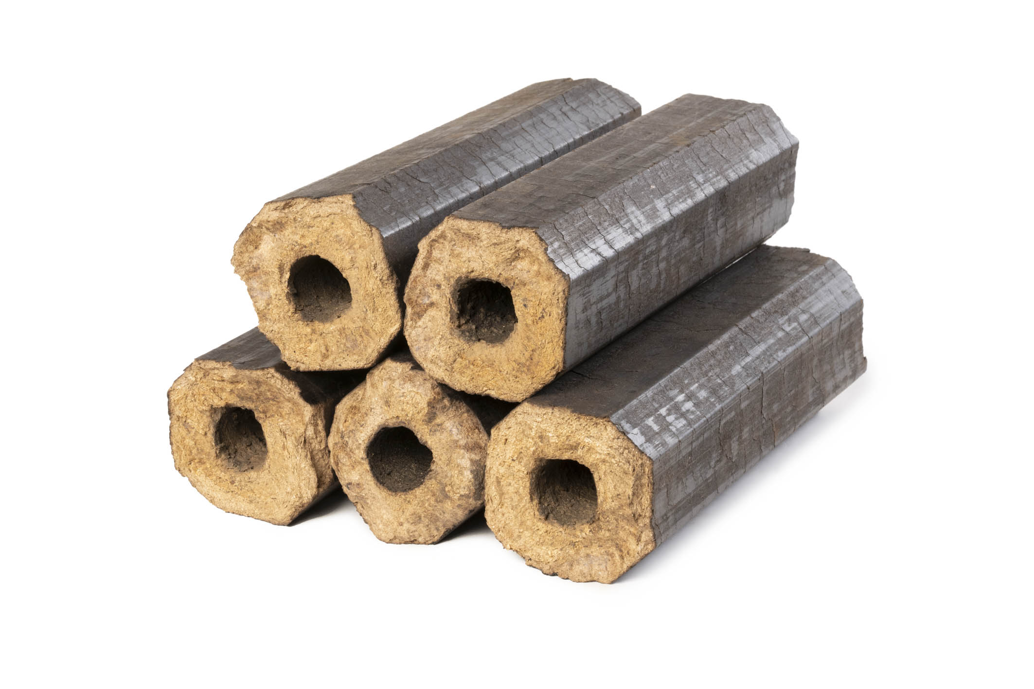 Freistellerbild Holzbriketts