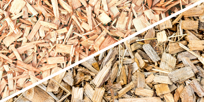 Detailbild Hackschnitzel und RBB Logo