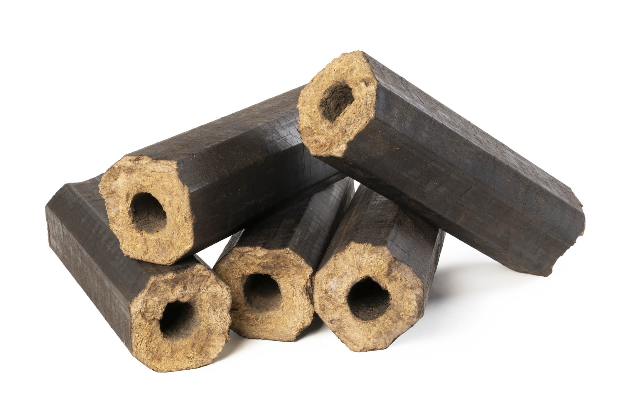 Freistellerbild Holzbriketts
