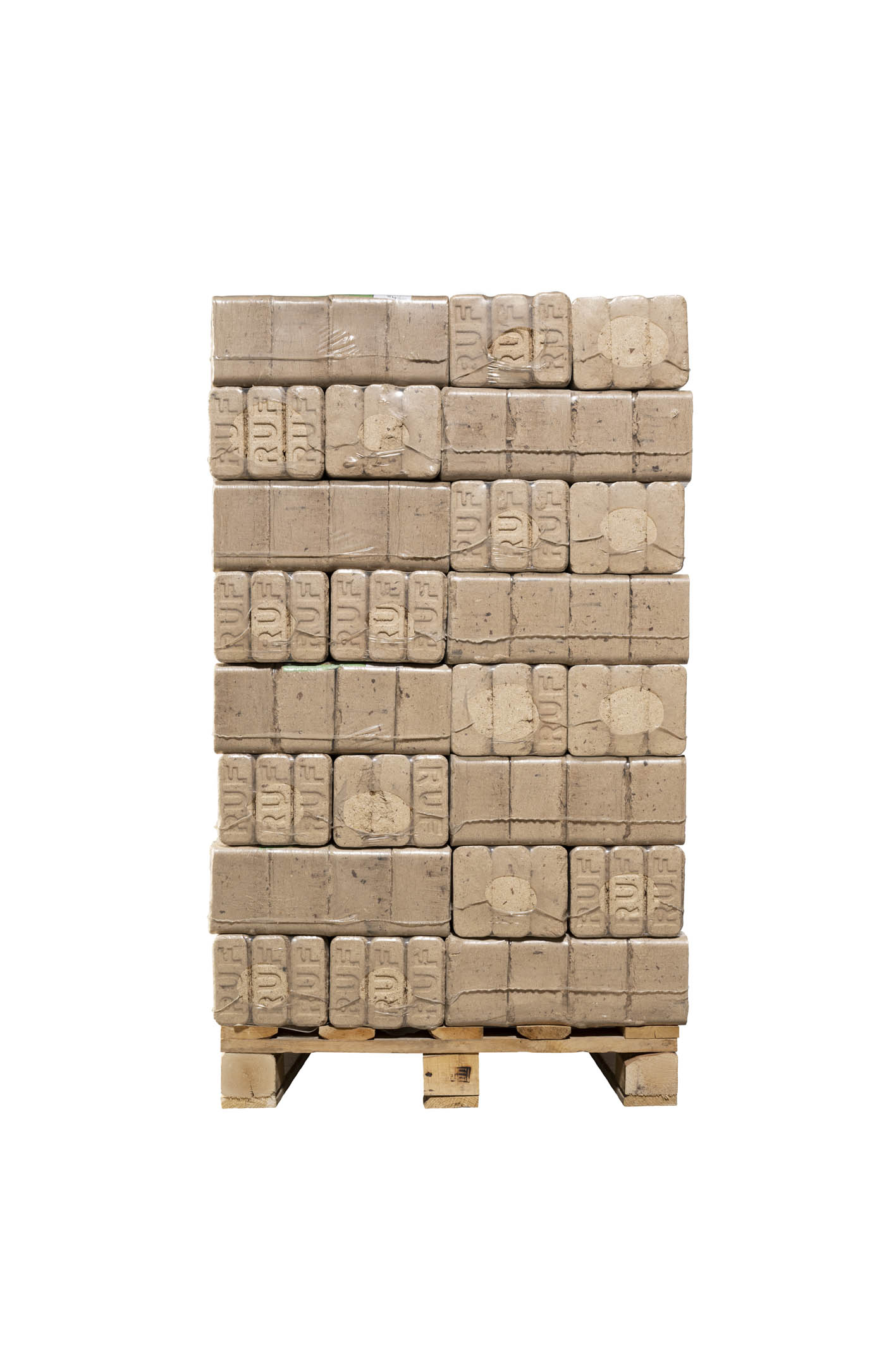 Bild einer Palette Holzbriketts