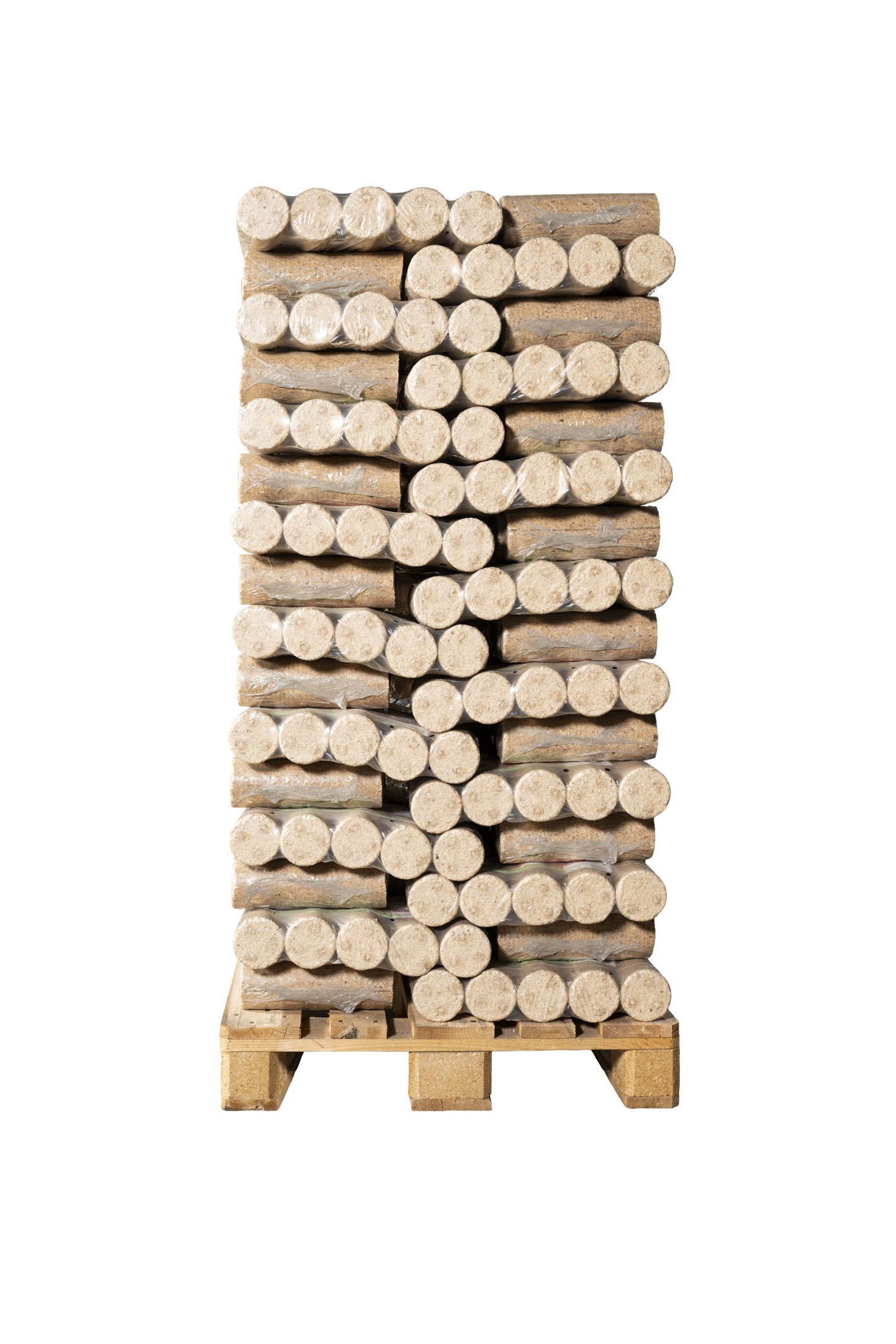 Bild einer Palette voller Holzbriketts