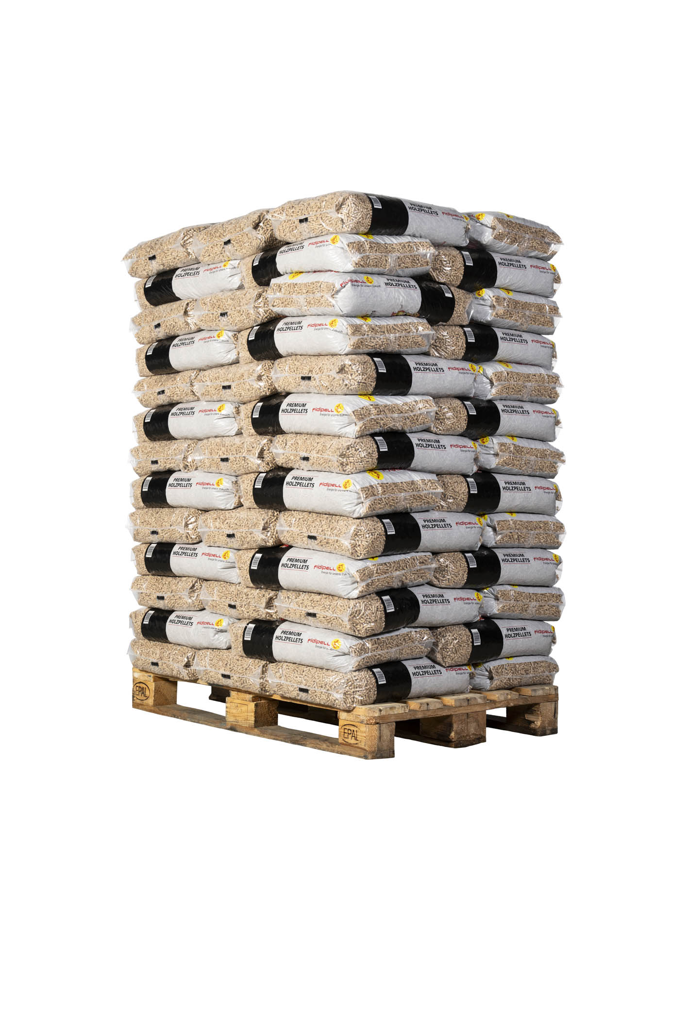 Foto einer Palette fidipell Holzpellets