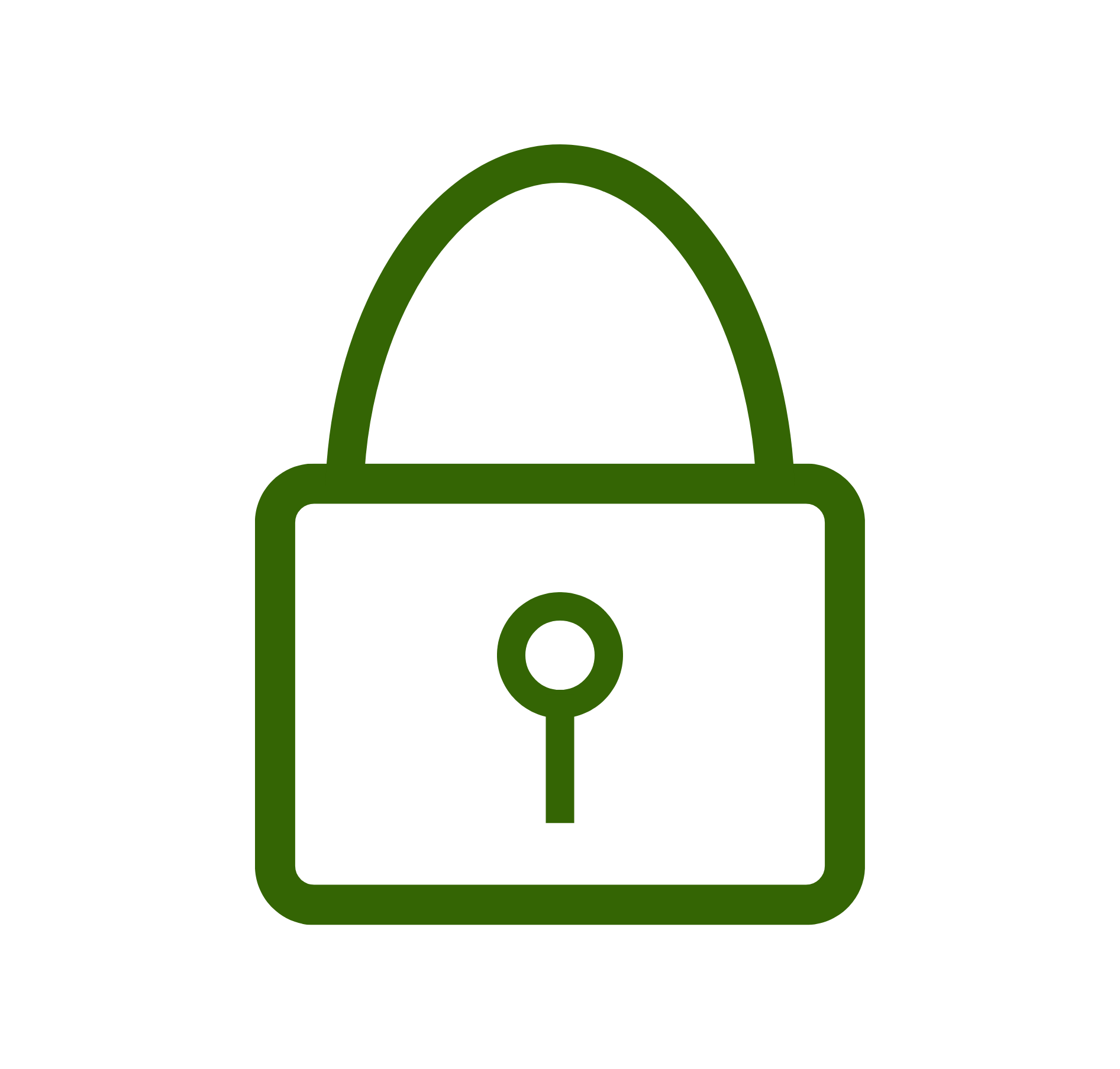 Minimalistisches Datenschutz-Icon: lineares Schloss