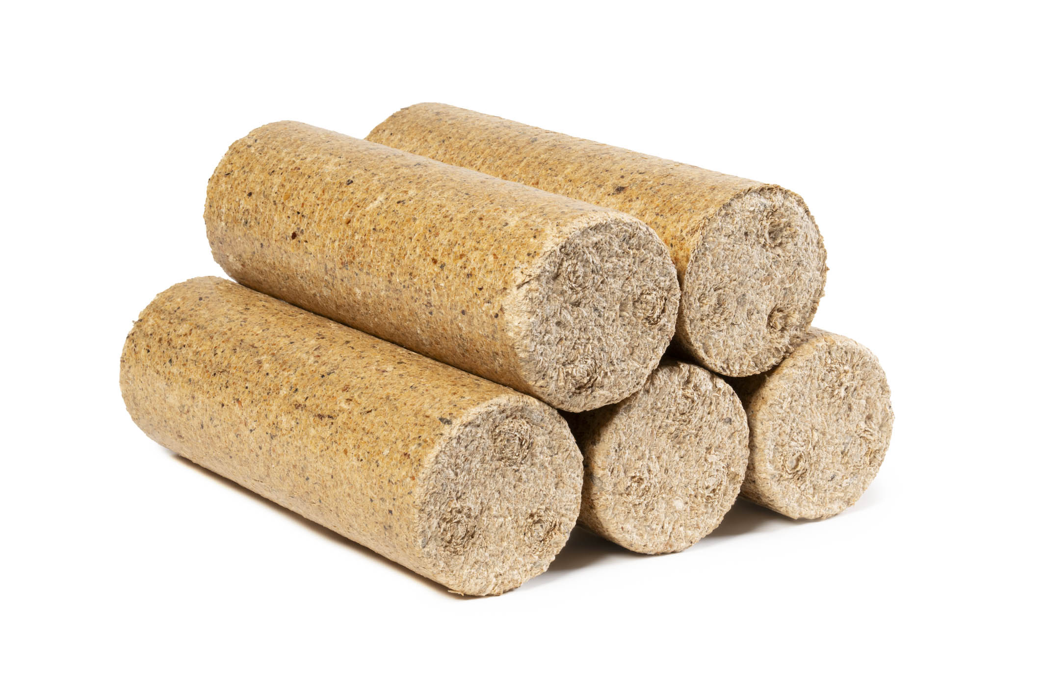 Freistellerbild Holzbriketts Rund